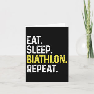 Carte Manger Dormir Biathlon Répéter Drôle Athlète de Bi