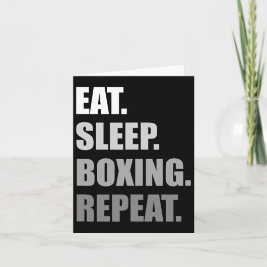 Carte Manger. Dormir. Boxe. Recommencer. Boxe (Devant)