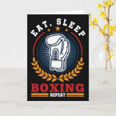 Carte Manger Dormir Boxe Répéter Mma Kickboxing Boxeur  (Fleur jaune)