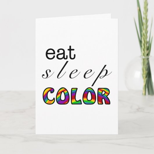 Carte Manger Dormir Couleur Conception Arc-en-ciel (Devant)
