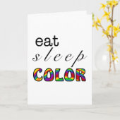 Carte Manger Dormir Couleur Conception Arc-en-ciel (Fleur jaune)