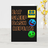 Carte Manger Dormir Dash Répéter Jeu Vidéo Géométrie Vid (Fleur jaune)