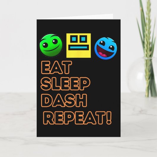 Carte Manger Dormir Dash Répéter Jeu Vidéo Géométrie Vid (Devant)