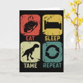 Carte Manger Dormir Dompter Répéter Dinosaure Jeu Geek D (Fleur jaune)