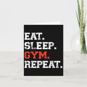 Carte Manger Dormir Gym Répéter Entraînement Fitness Drô