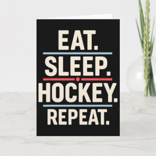 Carte Manger Dormir Hockey Répéter Citation de joueur dr