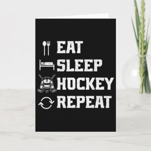 Carte Manger Dormir Hockey Répéter Joueur de hockey sur