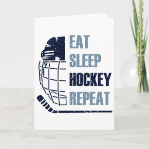 Carte Manger Dormir Hockey Répéter Masque Drôle Bâton Ho