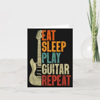 Carte Manger Dormir Jouer Guitare pour Hommes Femmes Gui