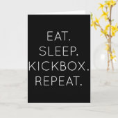 Carte Manger Dormir Kickbox Répéter - Kick Boxing Boxeur (Fleur jaune)