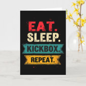 Carte Manger Dormir Kickbox Répéter Kickboxing Mma Boxeu (Fleur jaune)