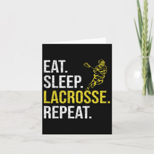 Carte Manger Dormir Lacrosse Répéter Cadeaux Équipe Spor