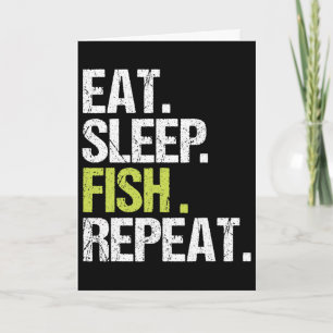 Carte Manger Dormir Poisson Répéter Chemise Pêche Pêcheu