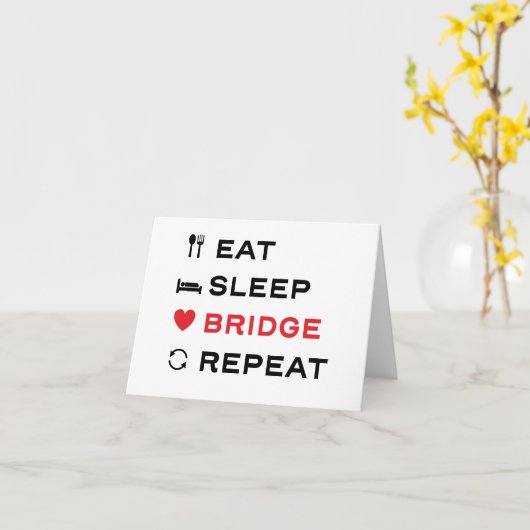 Carte Manger. Dormir. Pont. Recommencer. Pour pont en do (Fleur jaune)
