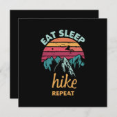 Carte Manger, Dormir, Randonnée, Répéter (Devant / Derrière)