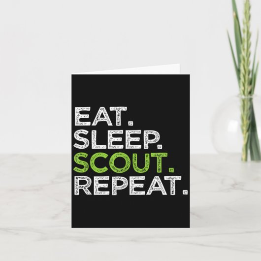 Carte Manger Dormir Scout Explorer Répéter Cub Amour Sco (Devant)