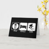 Carte manger dormir ski (Fleur jaune)
