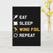 Carte Manger Dormir Voile Aile Répéter Drôle Voile Surf (Fleur jaune)
