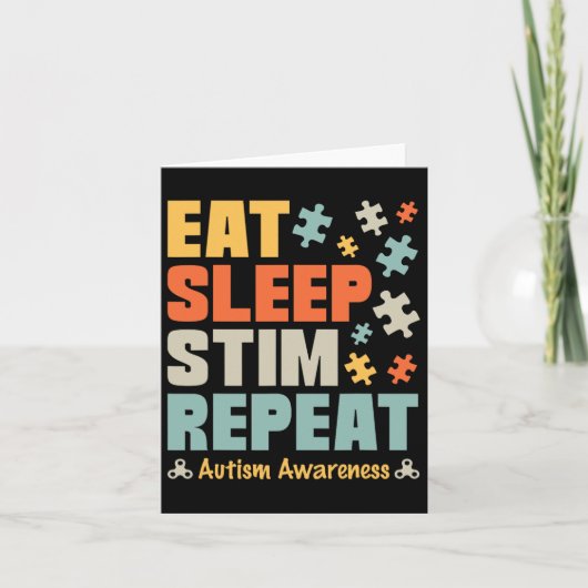 Carte Manger Sleep Stim Répéter Stimming Sensibilisation (Devant)