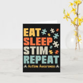 Carte Manger Sleep Stim Répéter Stimming Sensibilisation (Fleur jaune)
