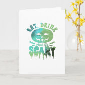 Carte Mangez Boire Et Soyez Effrayant Halloween Lumière (Fleur jaune)