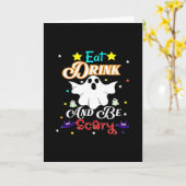 Carte Mangez Boire Et Soyez Effrayant Joyeux Halloween J (Fleur jaune)