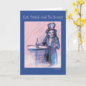 Carte Mangez, boisson et soyez effrayant (Fleur jaune)