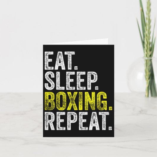 Carte Mangez Boxe de sommeil Répétez Boxer Fighter Comba (Devant)