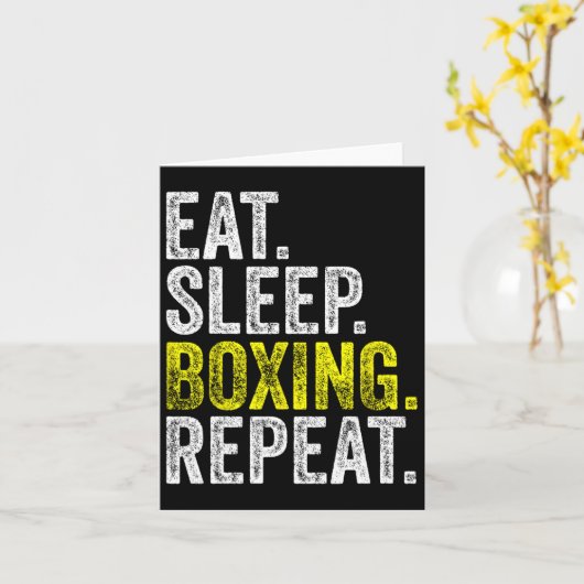 Carte Mangez Boxe de sommeil Répétez Boxer Fighter Comba (Fleur jaune)