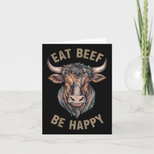 Carte Mangez Du Boeuf Soyez Heureux Carnivore Viande Lov