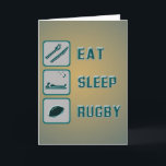 Carte Mangez du rugby<br><div class="desc">On sait, on vit et on respire pour le rugby, non ? Dites au monde ce qui est vraiment important avec notre design de Rugby Dormir Mangé disponible sur une grande variété de produits pour le sport autour. Faites de grands cadeaux pour les fans de rugby, les joueurs, les entraîneurs...</div>