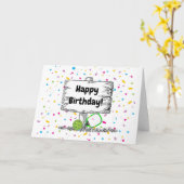 Carte Mangez, faites un dink et soyez joyeux ! (Fleur jaune)