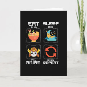 Carte Mangez l'Anime de sommeil Répéter mignon pour An