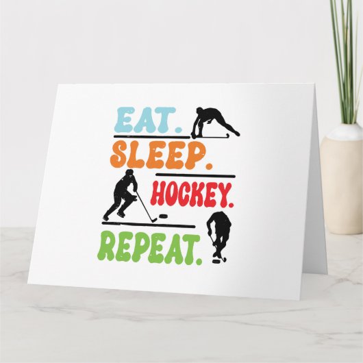 Carte Mangez le sommeil du hockey sur glace Répéter (Devant)