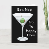Carte Mangez Nap Aller À Bonne Heure Martini Joyeux Anni (Devant)
