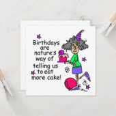 Carte Mangez plus de gâteau Humour d'anniversaire (Devant/Arrière en situation)