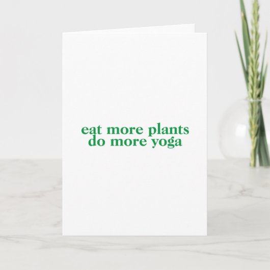 Carte Mangez plus de plantes faire plus de yoga-vegan-vé (Devant)