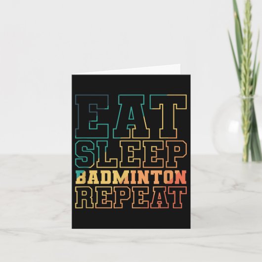 Carte Mangez Sleep Badminton Répéter Shuttle Sport (Devant)