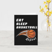 Carte Mangez Sleep Basketball Répéter Funny (Fleur jaune)