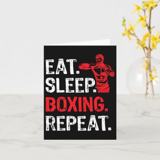 Carte Mangez Sleep Boxing Répétez Boxer Joueur Drôle (Fleur jaune)