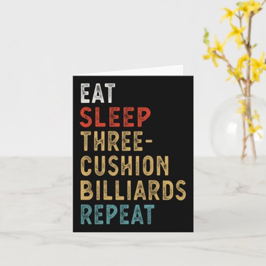 Carte Mangez Sommeil Trois coussins Billiards Répétez Pl (Fleur jaune)
