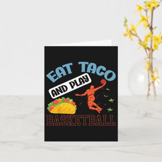 Carte Mangez Taco Et Jouez Bysketbyll Mexico Cinco De Ma (Fleur jaune)