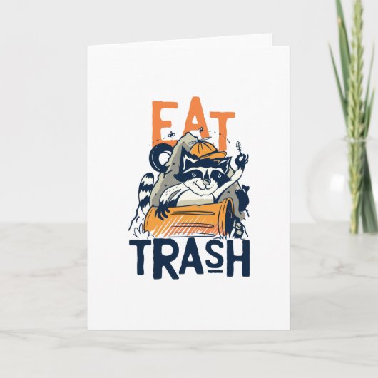 Carte Mangez Trash Funny Raccoon Junk Food Cadeau (Devant)