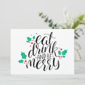 Carte Mangez un verre et soyez joyeux Design (Debout devant)