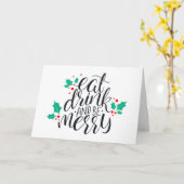 Carte Mangez un verre et soyez joyeux Design (Fleur jaune)