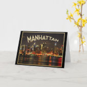 Carte Manhattan Night Skyline (Fleur jaune)