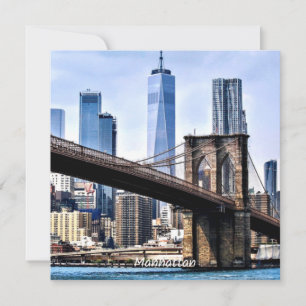 Carte Manhattan, photo de la ville avec gratte-ciel