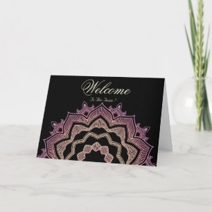 Carte Manière d'accueil minimaliste de Mandala noir