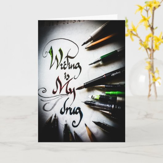 Carte Manifeste de l'écrivain fou (Fleur jaune)