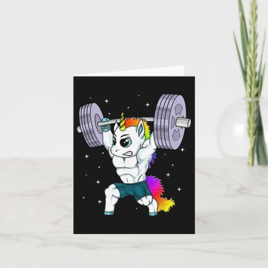 Carte Manly Unicorn Bodybuilding Muscle Drôle Entraîneme (Devant)